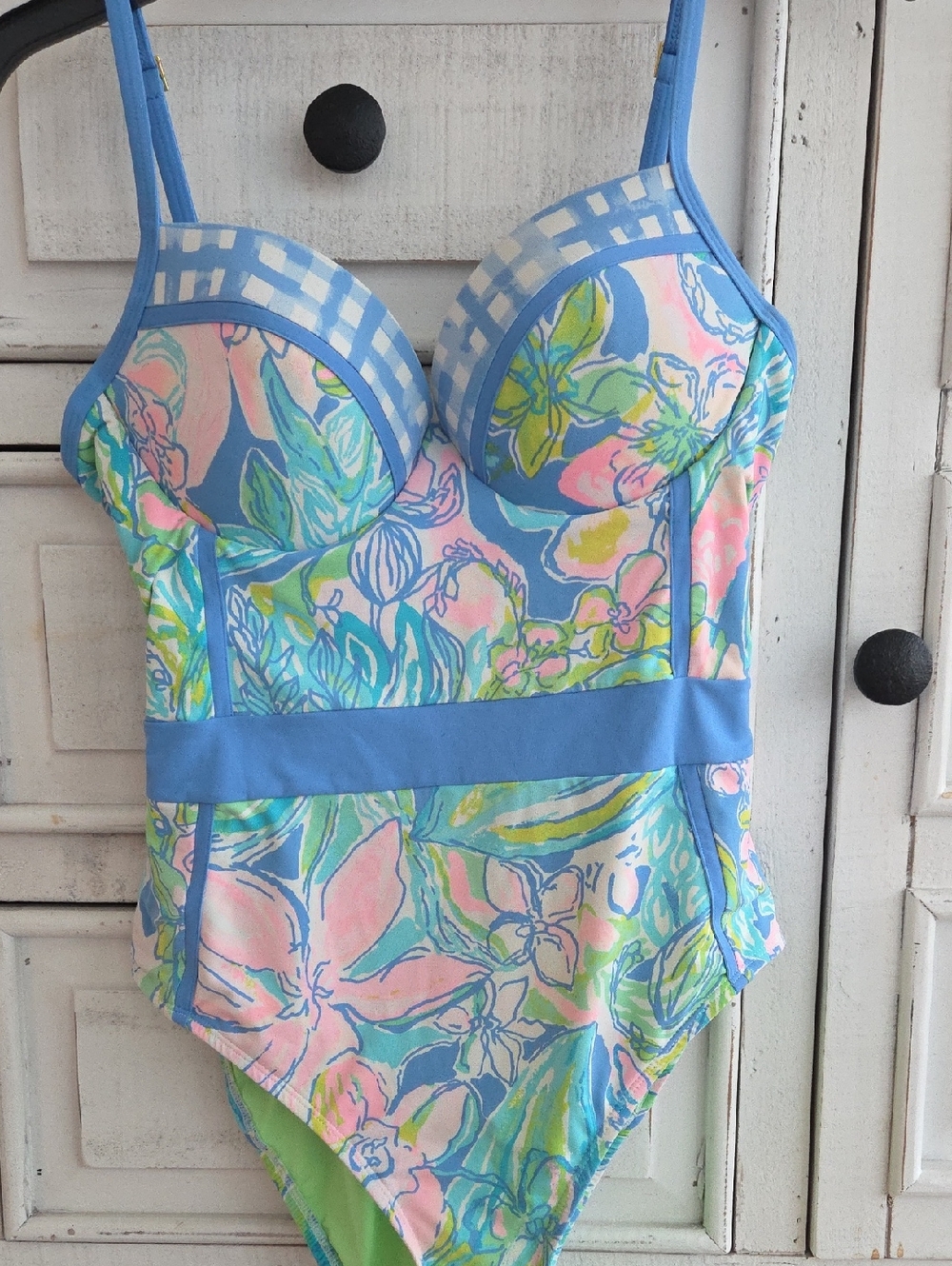 Lilly Pulitzer Swimsuit Womens 8 Palma One Piece in Bennett Blue Surf Gypsea